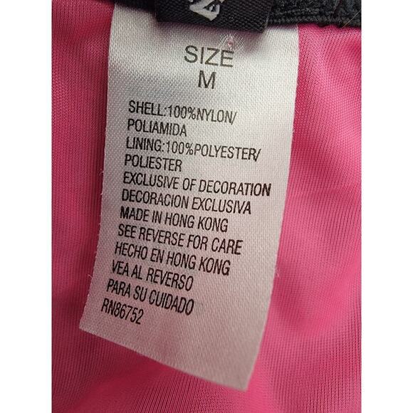 Y2K Pink Black Lace Overlaid Corset Top M Goth Ravewear Lace Up Romantic Fairy - Picture 8 of 8